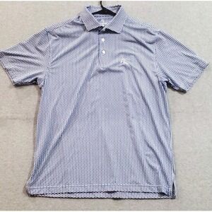 Rhoback Don't Mess With Texas Golf Performance Blue Polo Men's Size Medium AOP